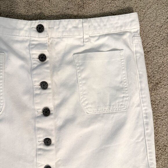BDG for Urban Outfitters White Denim Mini Skirt – Frayed Hem – Size Large - Picture 2 of 6